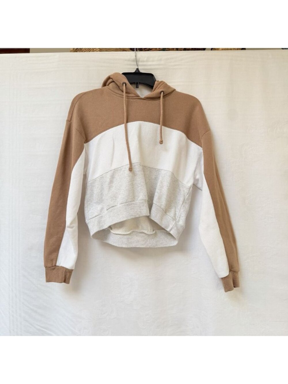 Abercrombie & Fitch Color Block Crop Hooded Sweatshirt Womens XS Hoodie Festival